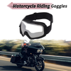 1 Pc Motorcycle Riding Goggles Silver Tone Lens Black Frame PC TPU