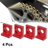 Motorcycle 4pcs 12mm Dia Hole Chain Adjuster Block Tensioners Red Metal