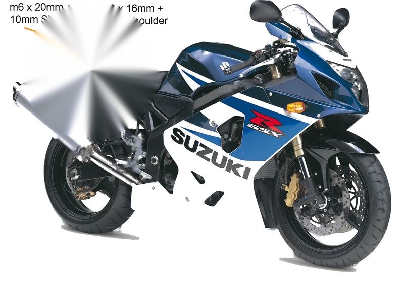Suzuki GSX-R1000 Aluminium Noir / 4x / Rear Fork Head Seat (2003–2004)