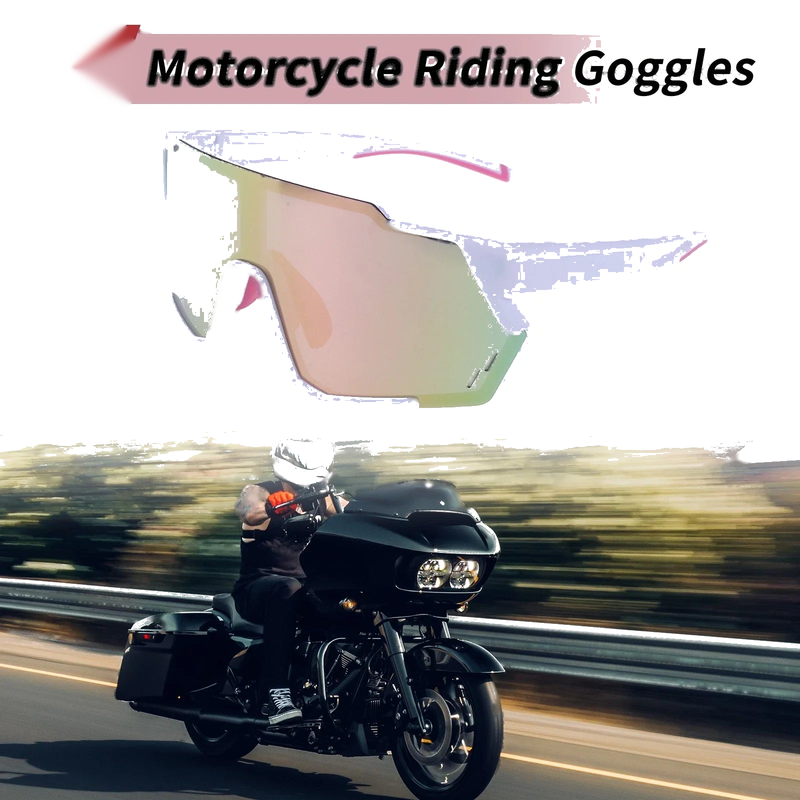 Make Model 1 Pc Motorcycle Riding Goggles Pink White Tri-Acetyl Cellulos