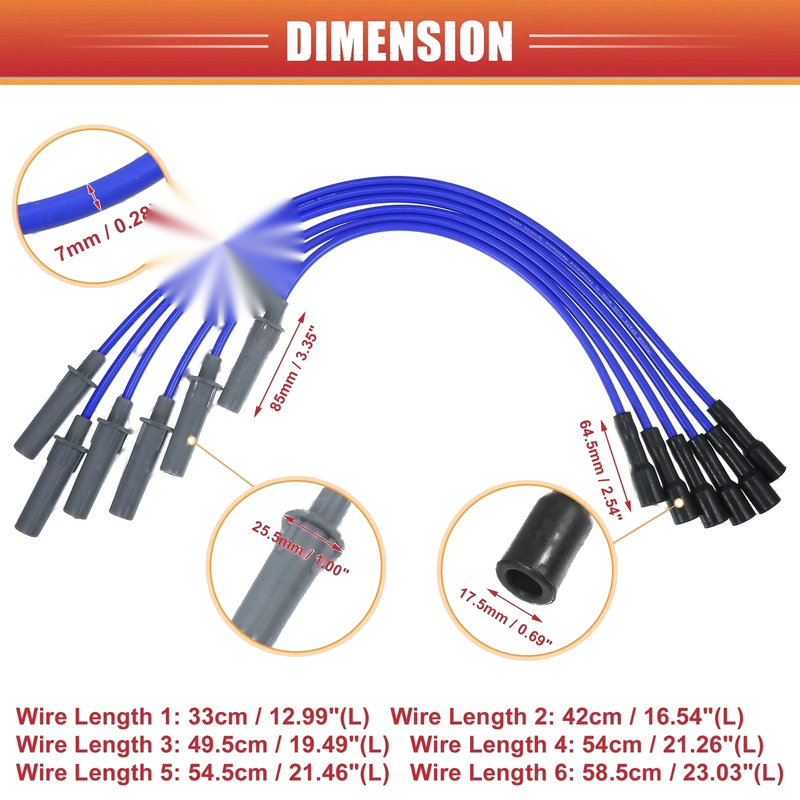 Chrysler Pacifica 6 x Spark Plug Wire Ignition Coil Cable 05019593AA