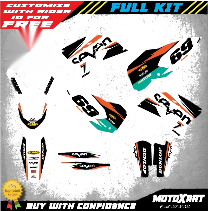 KTM SX 125 Full Sticker Kit Custom Decals (2007-2010)