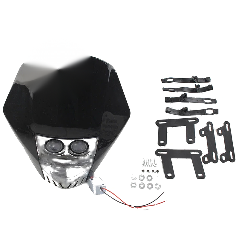 Universal Dirt Pit Bike Black 6W LED Headlight Lamp
