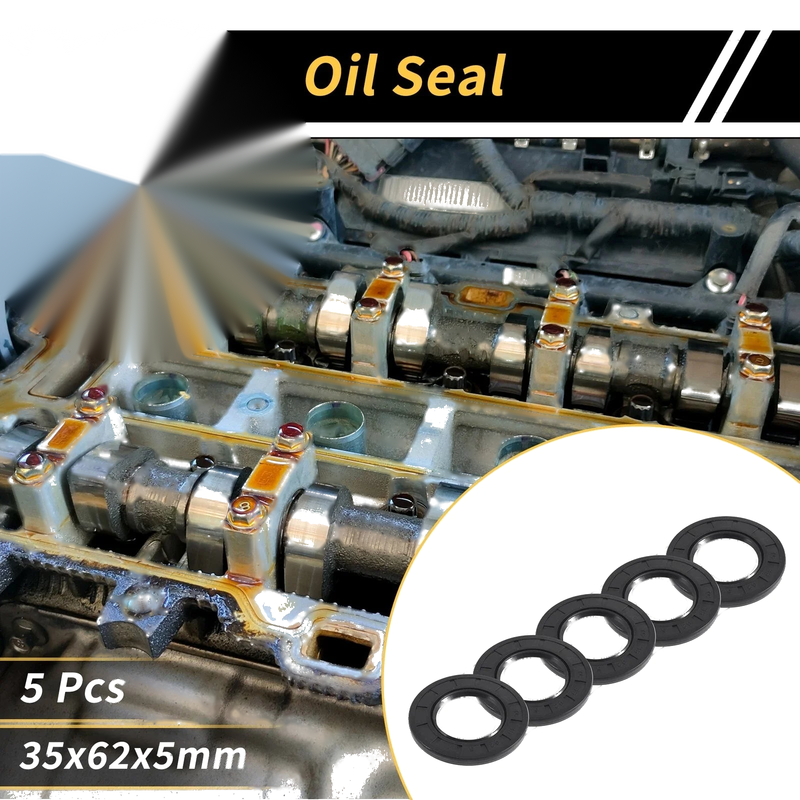 Oil Seal 35x62x5mm NBR Rubber Rotary Shaft Seal Ring 5 Pcs