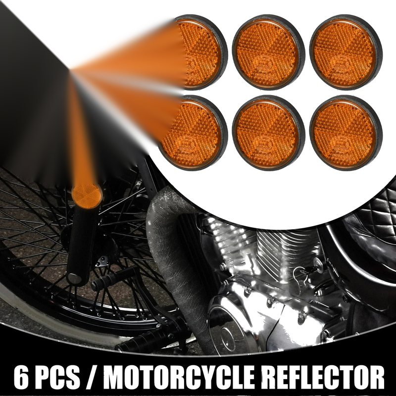 Reflector / 6x / 1.73x0.31 / Universal Round Motorcycle Reflector