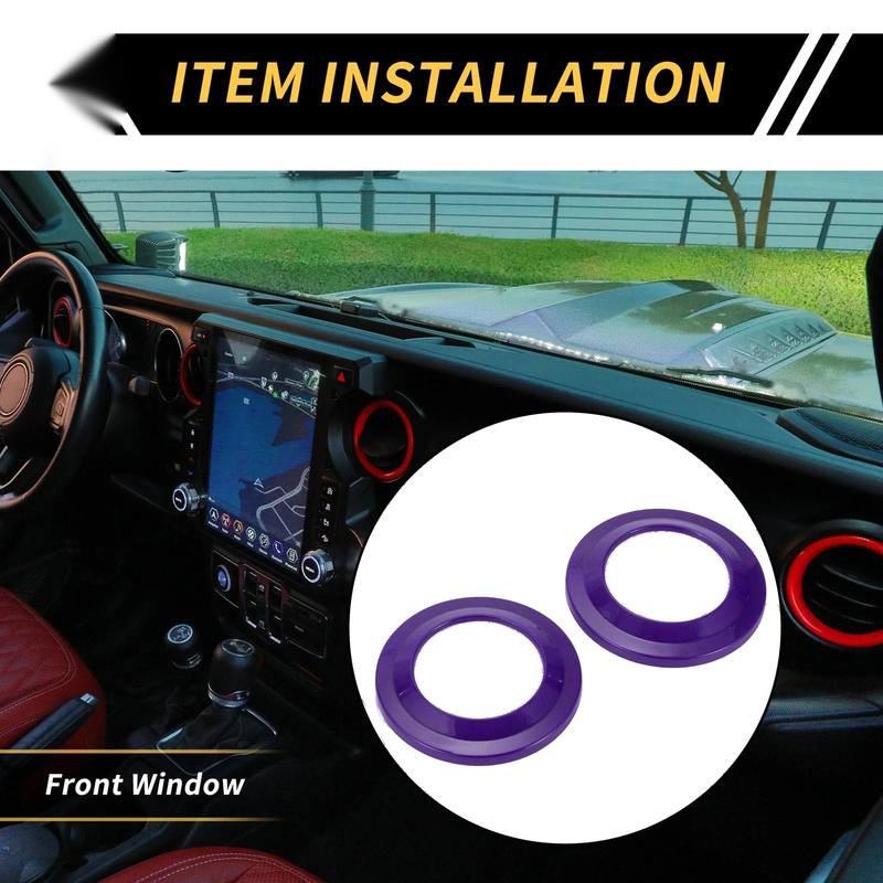 Jeep Wrangler JK (2007-2014) Purple A Pillar Speaker Ring Cover Trim