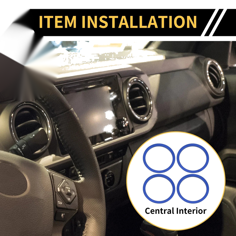 Toyota Tacoma AC Vent Dashboard Decoration Rings / Blue 1set (2016–2023)