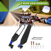 M8/M10 1 Set Motorcycle Rear View Mirror Polygonal Shape Blue Aluminum Alloy