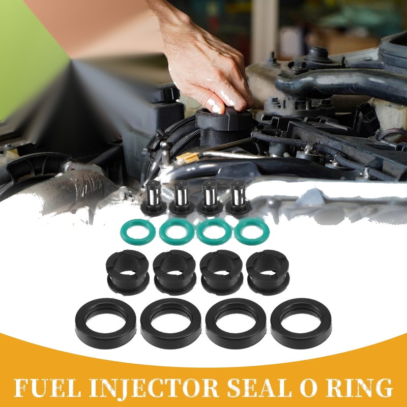 Honda (1992-1995) NBR Rubber Black Fuel Injector Seal O Ring 4 x Sets