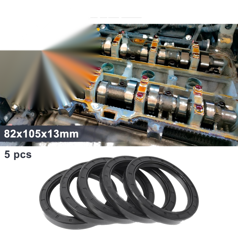 Oil Seal Rotary Shaft Seal Nitrile Rubber 82x105x13mm Black 5 Pcs
