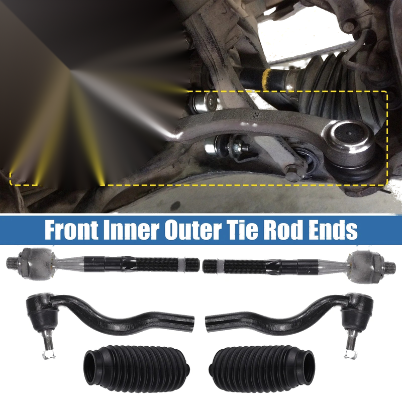 Dodge Durango 6pcs Front Inner Outer Tie Rod End Link (2011-2015)