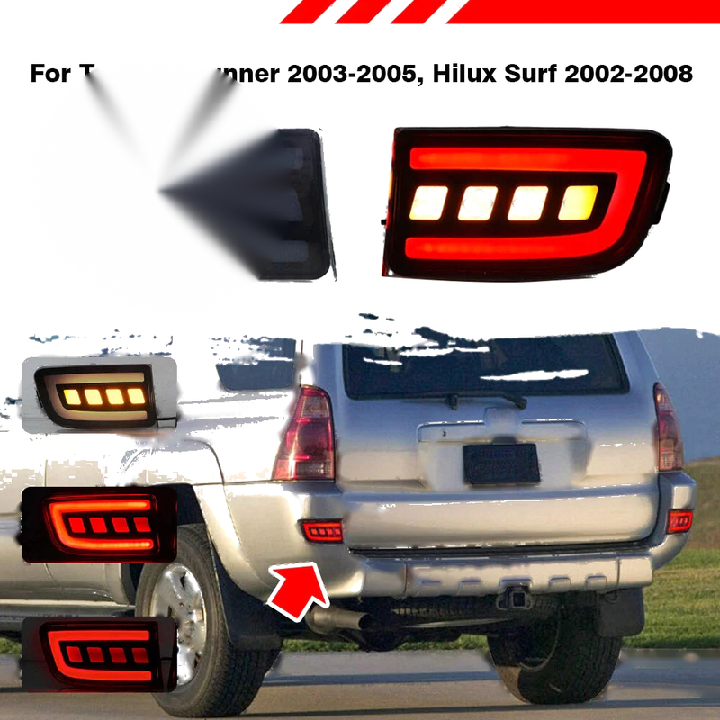 Toyota 4Runner / Hilux 4in1 Rear Bumper Reflector Lights Smoked (03-09)