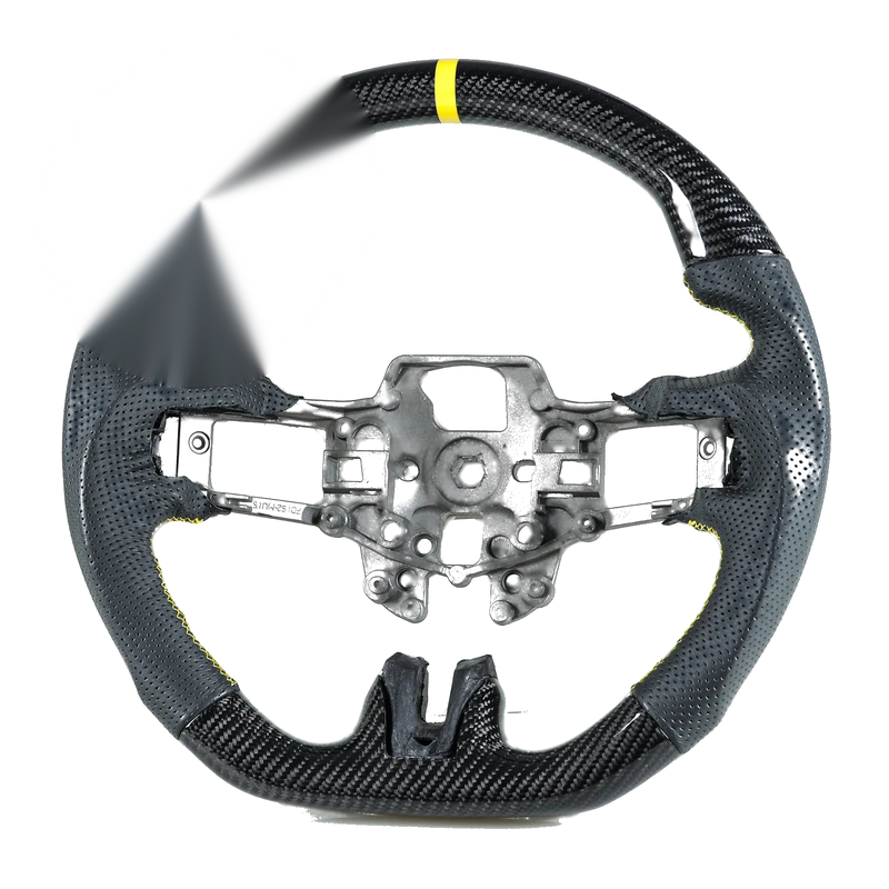 Ford Mustang EcoBoost Steering Wheel Carbon Fiber Leather Yellow (15-17)