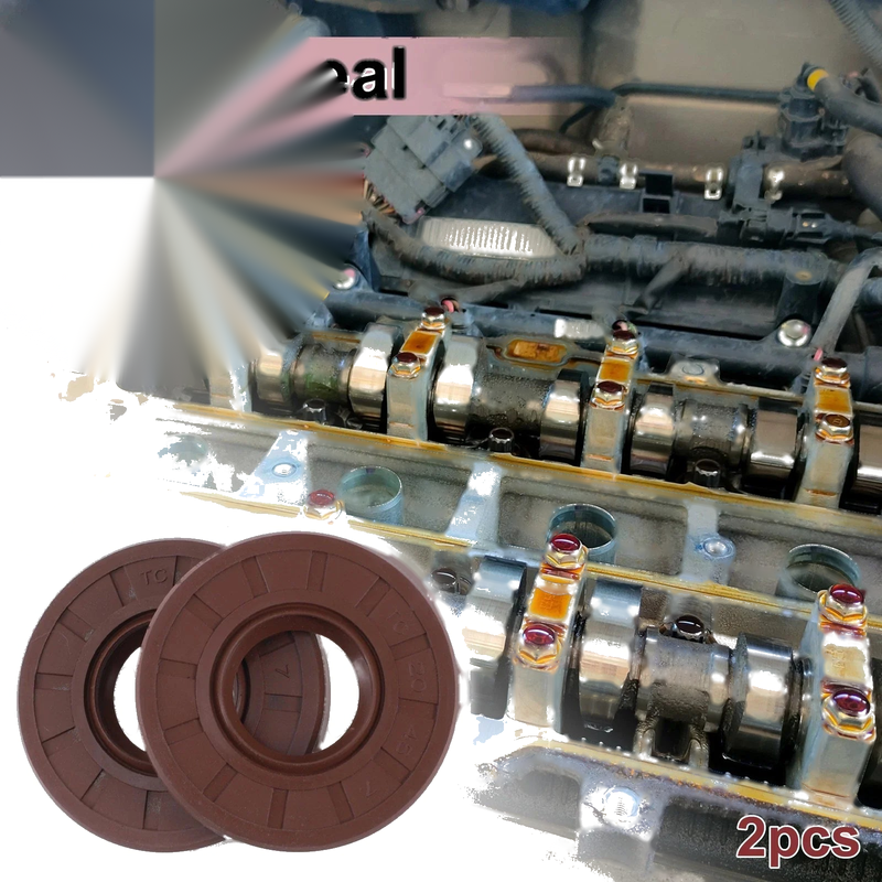 2 x Oil Seal Rotary Shaft Seal FKM Rubber 20x45x7mm Brown