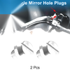 Motorcycle Mirror Hole Plugs RH M8x1.25 Motorcycle Screws Silver Tone