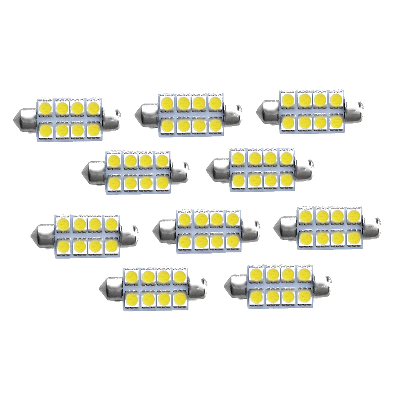 Car 10 x 41mm 578 212-2 8-SMD LED Festoon Dome Light Bulbs