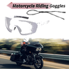Motorcycle 1 Set Motorcycle Riding Goggles Silver Tone Lens Black White Frame PC UV400