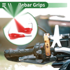 Motorcycle Aluminum Alloy Rubber Side Red Hand Grips Cover Kit