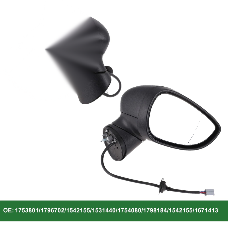 Ford Fiesta Mk7 Electric Adjust Black Right Side Door Mirror (2017-2023)