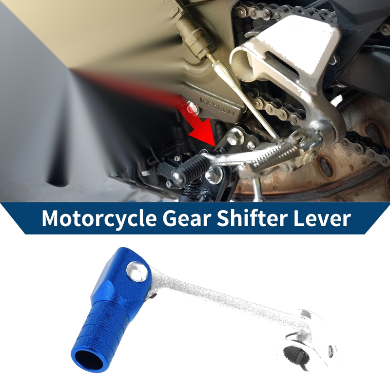 Bosuer M5 Silver Tone Blue Head Folding Gear Shifter Lever
