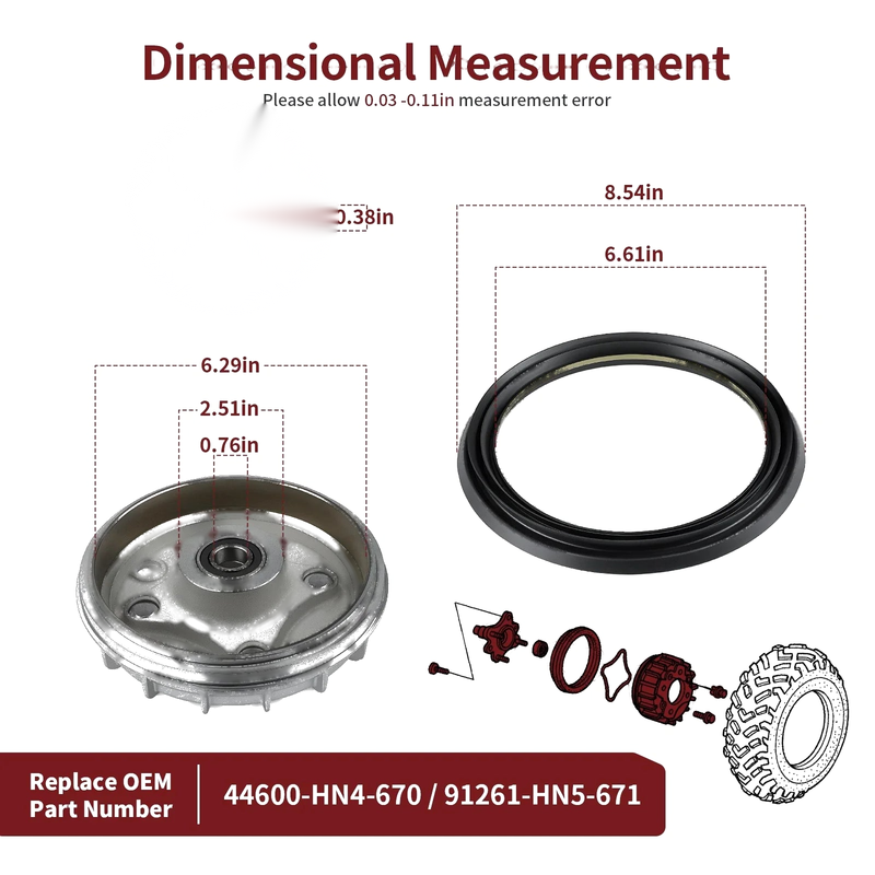 Honda Rancher 350 TM / TE Front Brake Drum & Seal 2x4 (2000–2006)