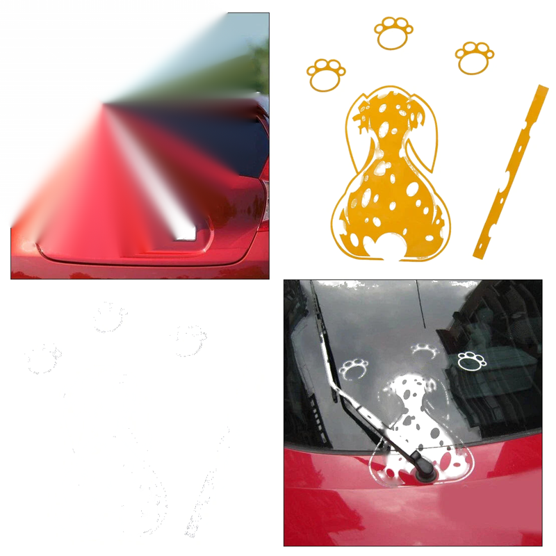 Rear Window Wiper Decal Funny Dalmatians Cartoon Sticker