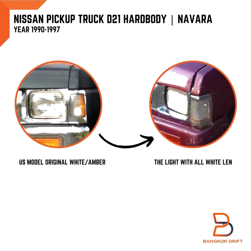 Nissan D21 Navara Pickup Chrome Corner Parking Lamp Light (1990-1997)