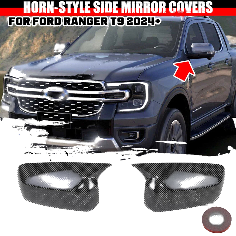Ford Ranger Horn-Style Carbon Look Wing Rearview Mirror Cap Covers