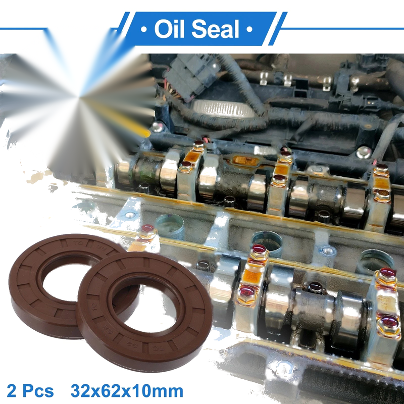 Oil Seal 32x62x10mm Brown 2 x FKM Rubber Rotary Shaft Seal
