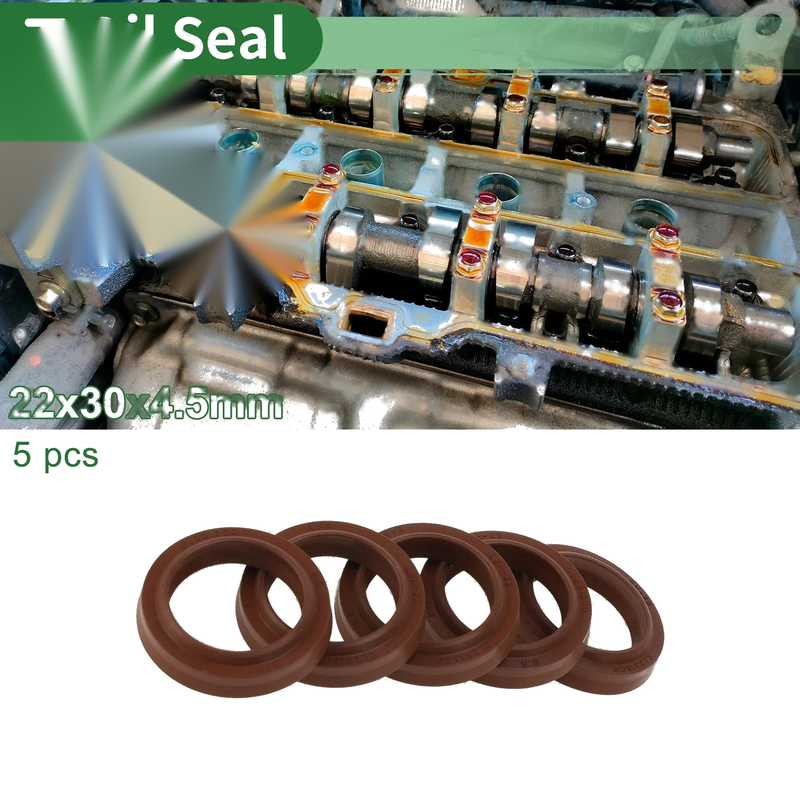 Oil Seal 22x30x4.5mm 5 Pcs Seal Ring Rotary Shaft Seal FKM Rubber