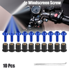 Motorcycle 10pcs Windscreen Screws M5 5mm Fairing Bolt Blue