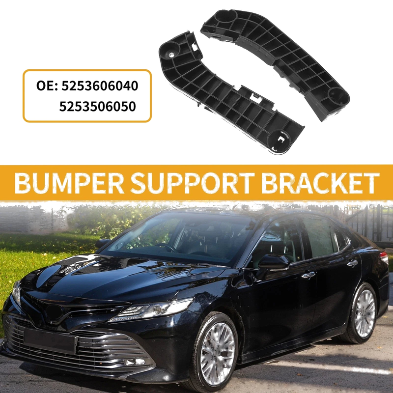 Toyota Camry (2007) Black Bumper Support Bracket 1 Pair
