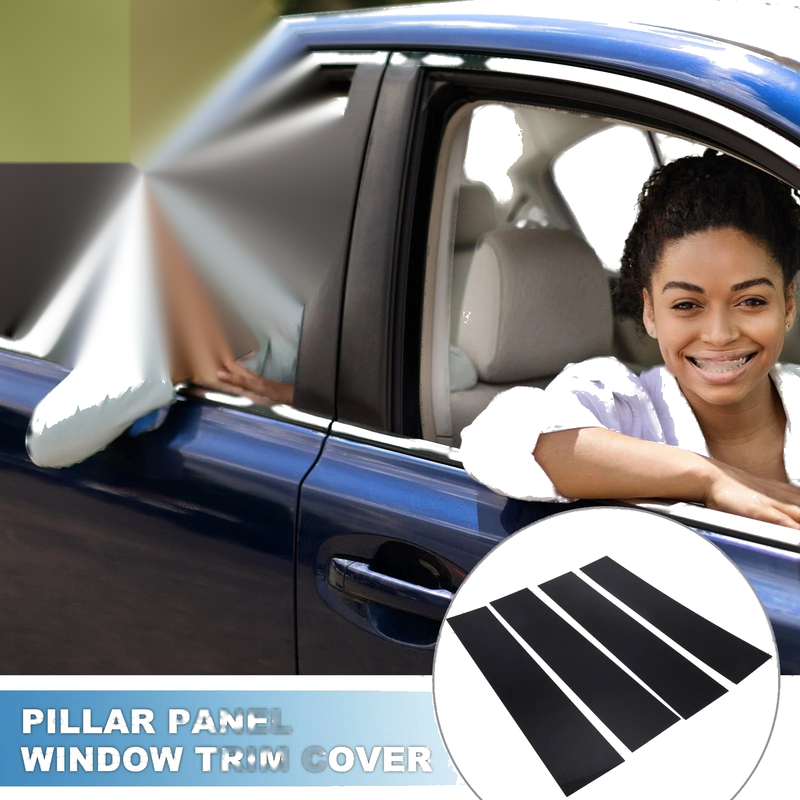 Ford F-150, Lincoln 4 Pcs Black Car Pillar Window Trim Cover (2004-2014)