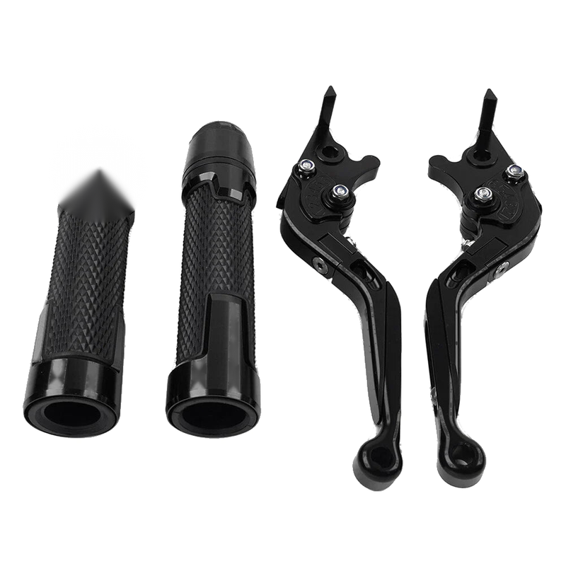 Aprilia Tuono V4 Black Extendable Brake Clutch Levers Grips Set (2011-2023)