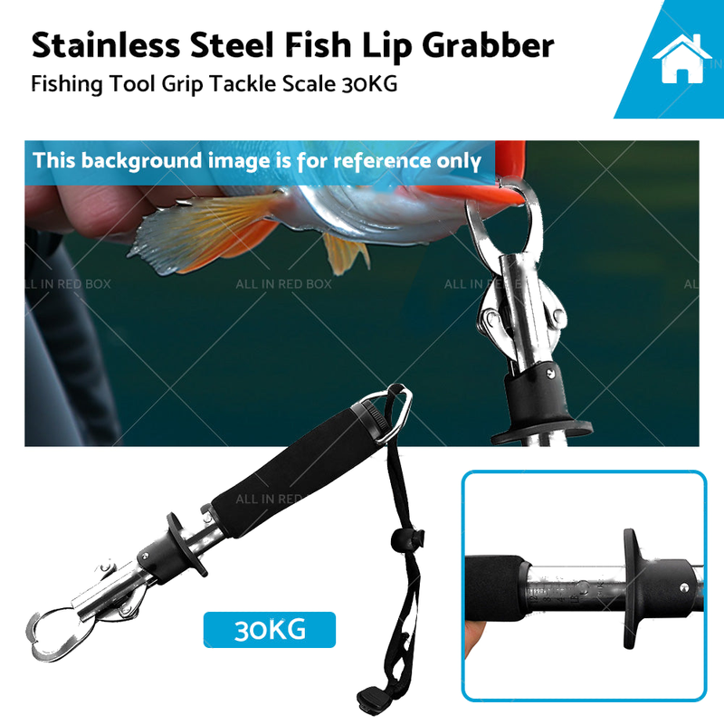 Stainless Steel Fish Lip Grabber Gripper Fishing Tool Grip Tackle Scale 30KG