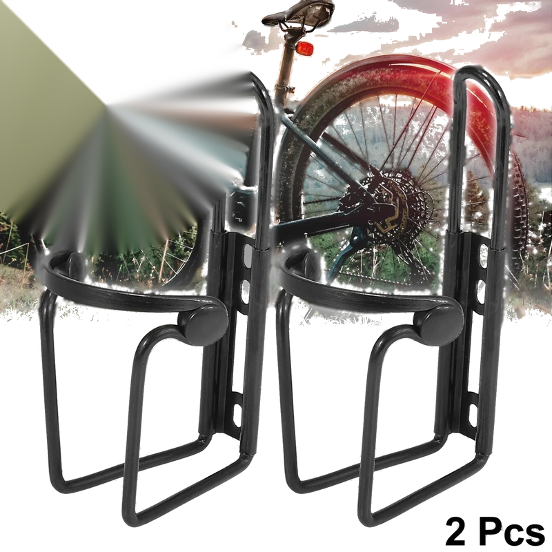 2pcs Universal Bike Motorcycle Drink Bottle Holder Cages Carrier Rack Black