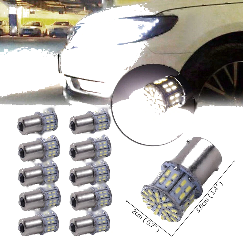 BA15S 1156 10 x 50SMD LED Tail Turn Signal Light Bulbs