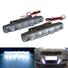 Universal 2 x 6 LED Super White High Power Car DRL Daytime Running Lights