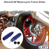 Make Model 2 x 0.71" Aluminum Alloy Plastic Motorcycle Slider Frame Blue