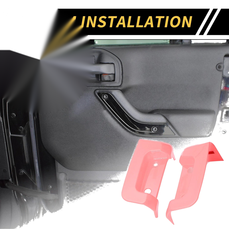 Jeep Wrangler JL JLU (2018-2024) Pink Rear Door Latch Lock Cover Trim