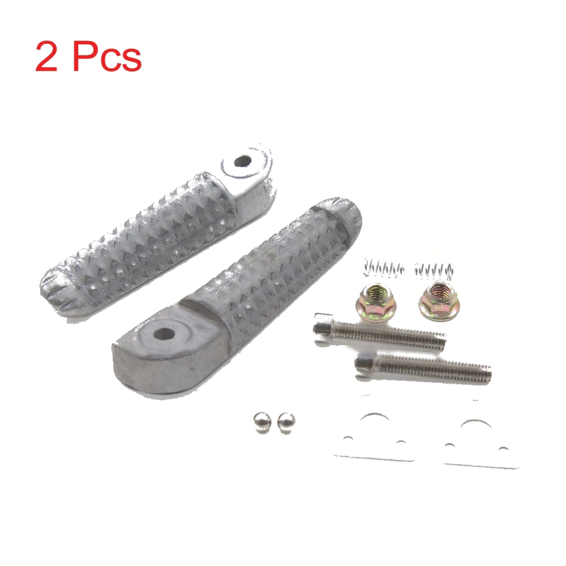 Motorcycle 1 Pair Rearsets Footrest Footpeg Silver Tone