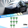 Car Motorcycle Green Aluminum Alloy License Plate Bolt Screw Nuts / 8 Pcs