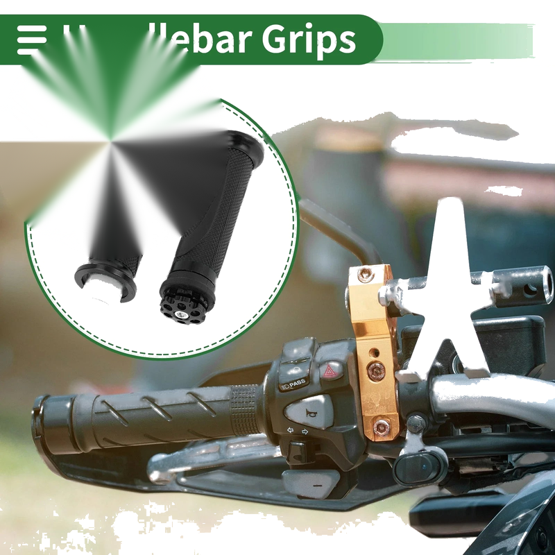 Motorcycle 7/8" 22mm Hand Grips Aluminum Alloy Rubber