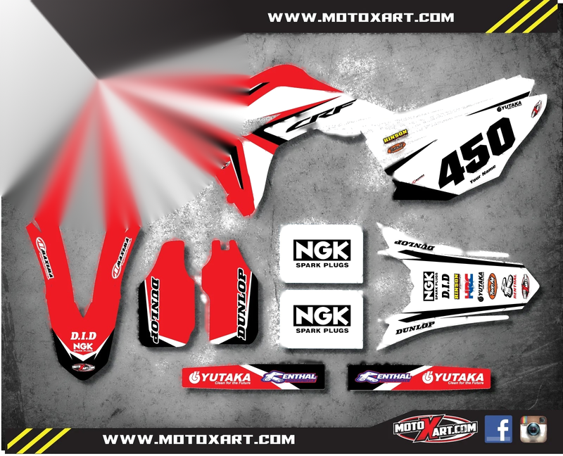 Honda CRF 450 (2017-2018) - REBOUND Style Stickers Custom Graphics Full Kit