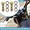 Motorcycle Set 2 x M12x1.25 45mm 6-Hole Hollow Bolt Screw with Washer