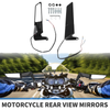 Motorcycle M8/M10 Rear View Mirrors Polygonal Handlebar Black 1 Set