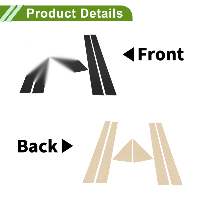 Chevrolet Optra (2004-2009) Black 6 x Pillar Window Trim