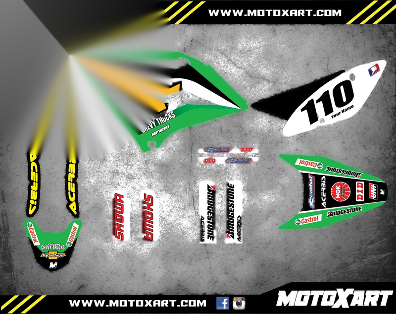 Kawasaki KLX 110 (2010-2018) SHIFTER STYLE Decals Custom Graphics Full Kit