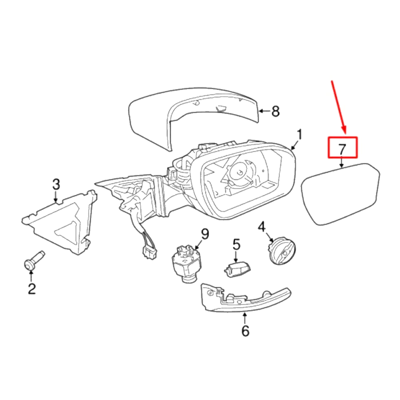 Land Rover LR4 LR5 Range Rover Heated Convex Rear View Mirror Glass (2010-2023)