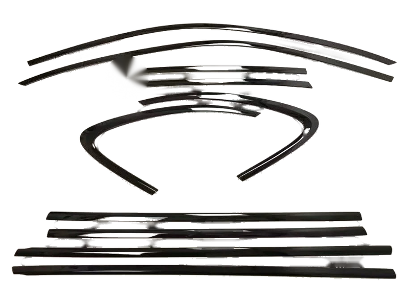 Porsche Cayenne Steel Glossy Black Window Molding Cover Trim (2019-2023)
